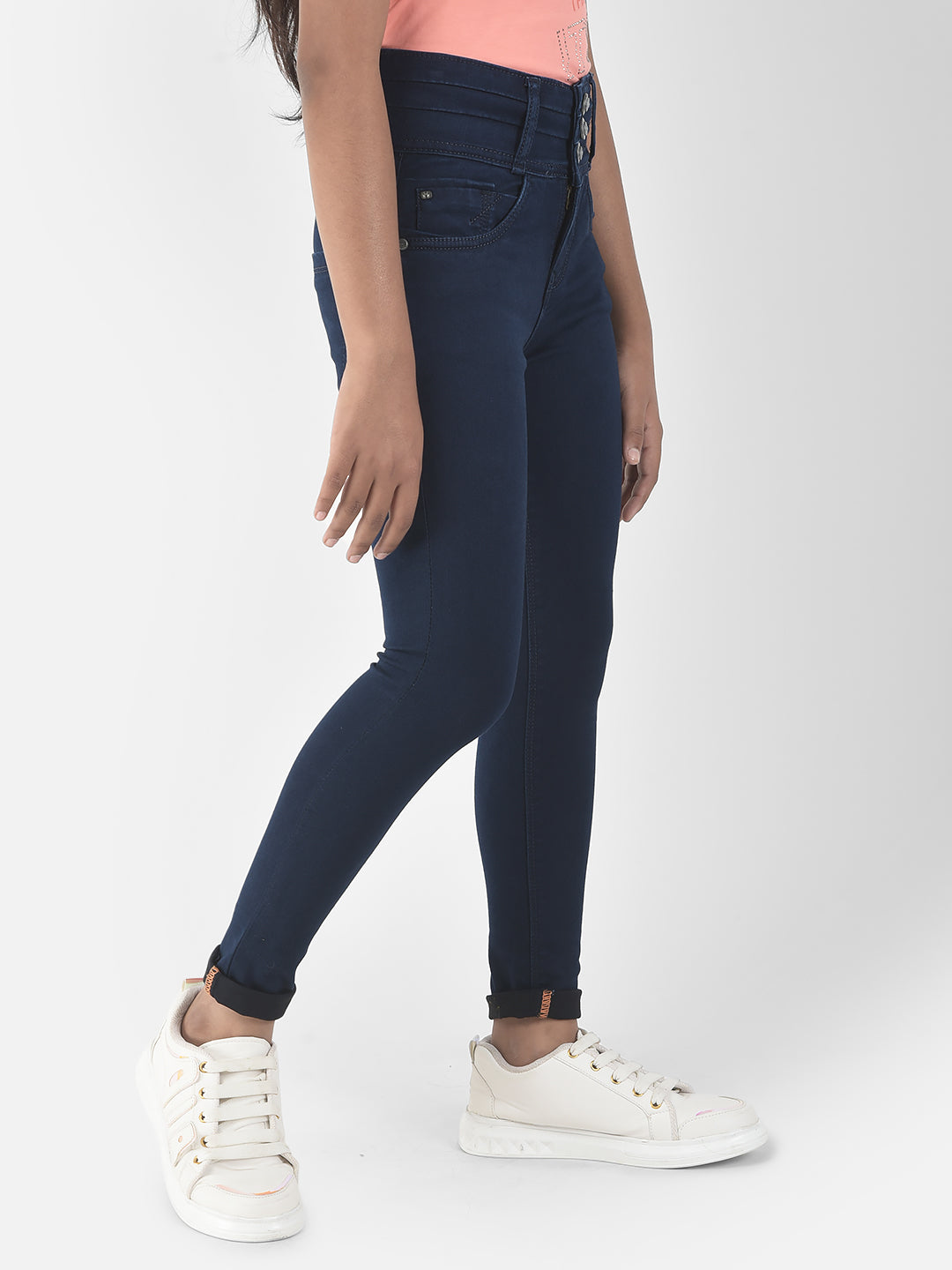  High-Rise Dark Blue Jeans