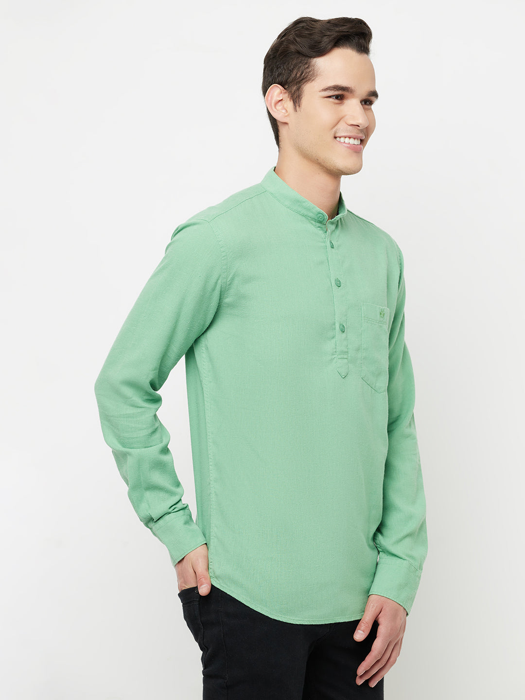 Green Casual Kurta - Men Kurtas