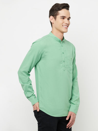 Green Casual Kurta - Men Kurtas