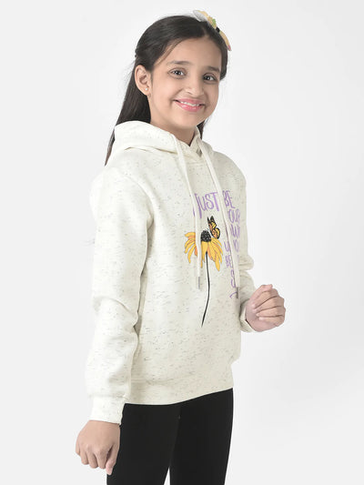  White Typographic Hoodie