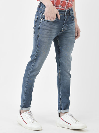  Skinny Blue Heavy-Wash Jeans