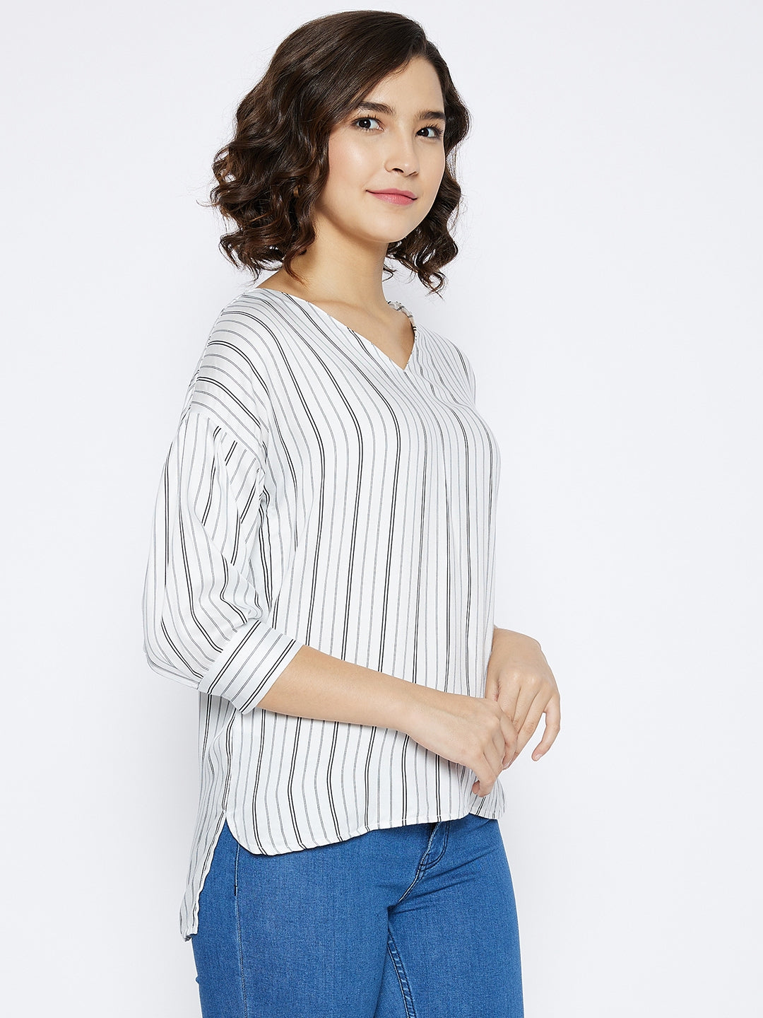 White Striped Top - Women Tops