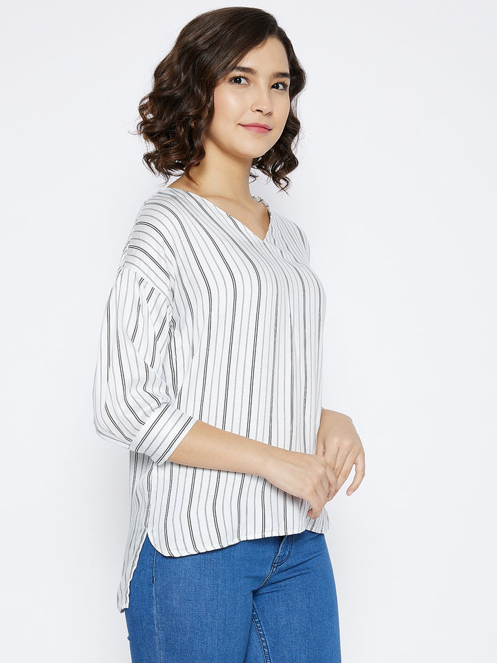 White Striped Top - Women Tops