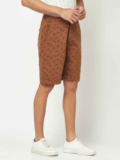 Brown Floral Shorts