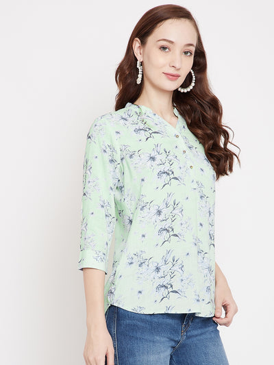 Green Floral Top - Women Tops