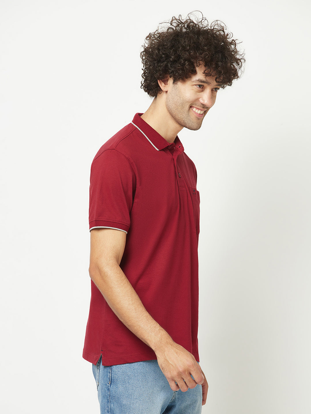  Plain Maroon Polo T-Shirt