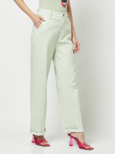  Mint Green Wide Leg Jeans 