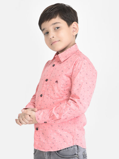  Pink Shirt in Floral Print 