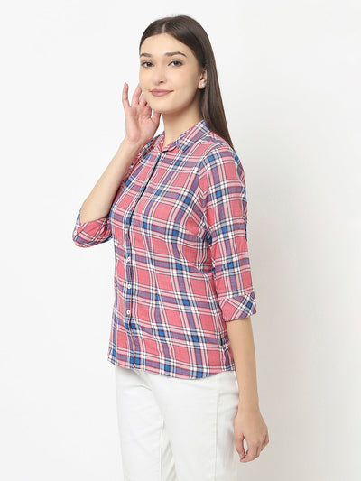 Pink Shirt in Tartan Checks