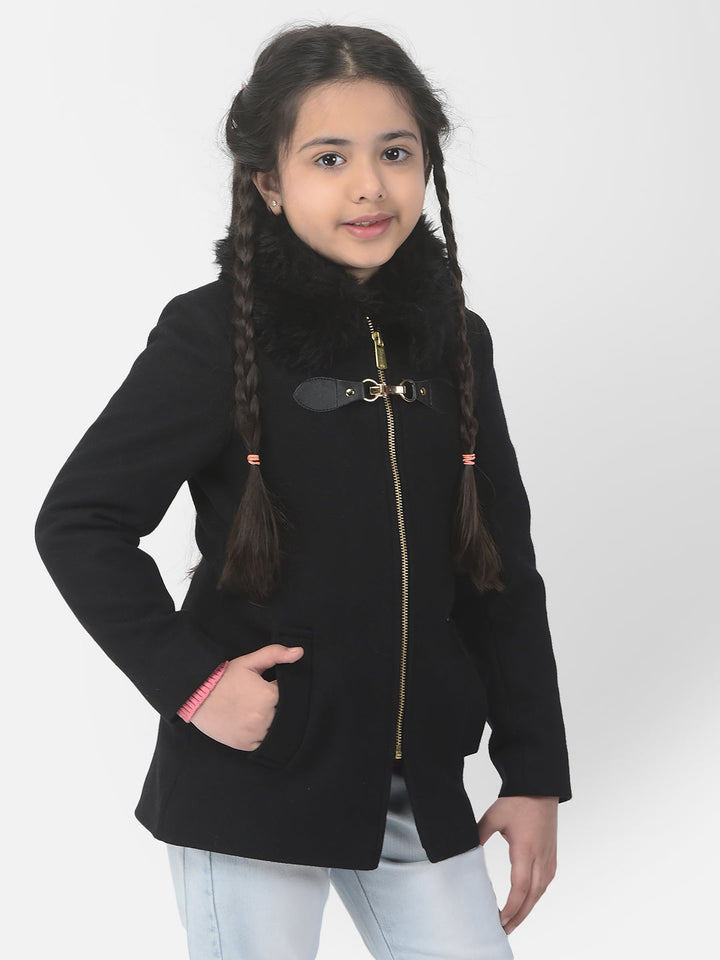 Black Zipper Overcoat