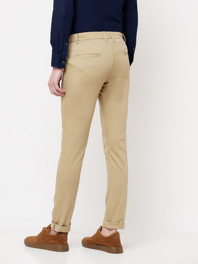 Beige Casual Trousers - Men Trousers