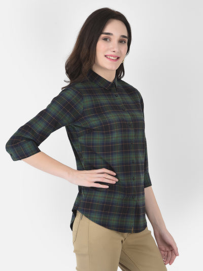 Green Checked Shirt - Women Shirts