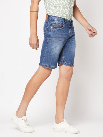 Light-Wash Denim Shorts