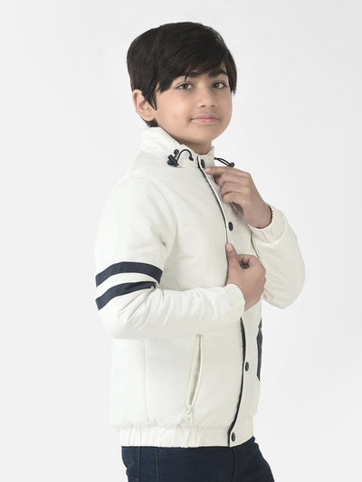  White Padded Varsity Jacket