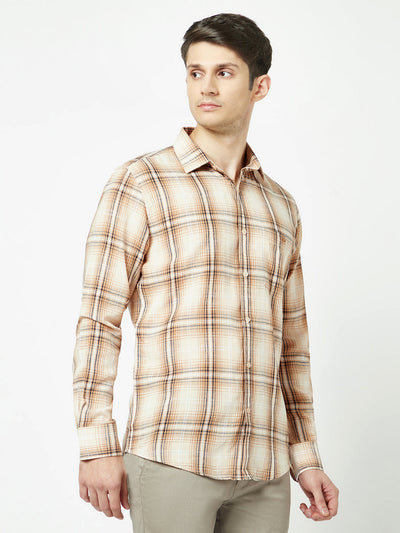  Brown-Toned Checkered Shirt