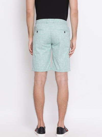 Green Printed Shorts - Men Shorts