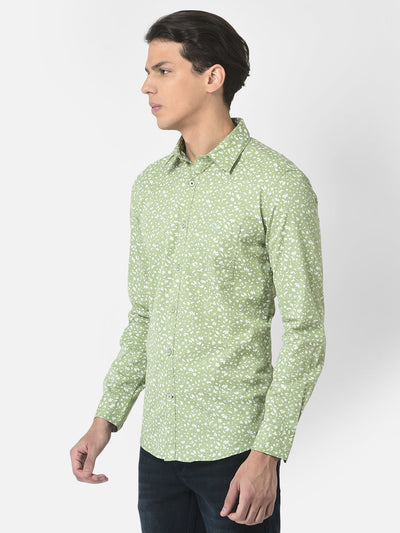 Light Green Shirt in Floral Print 