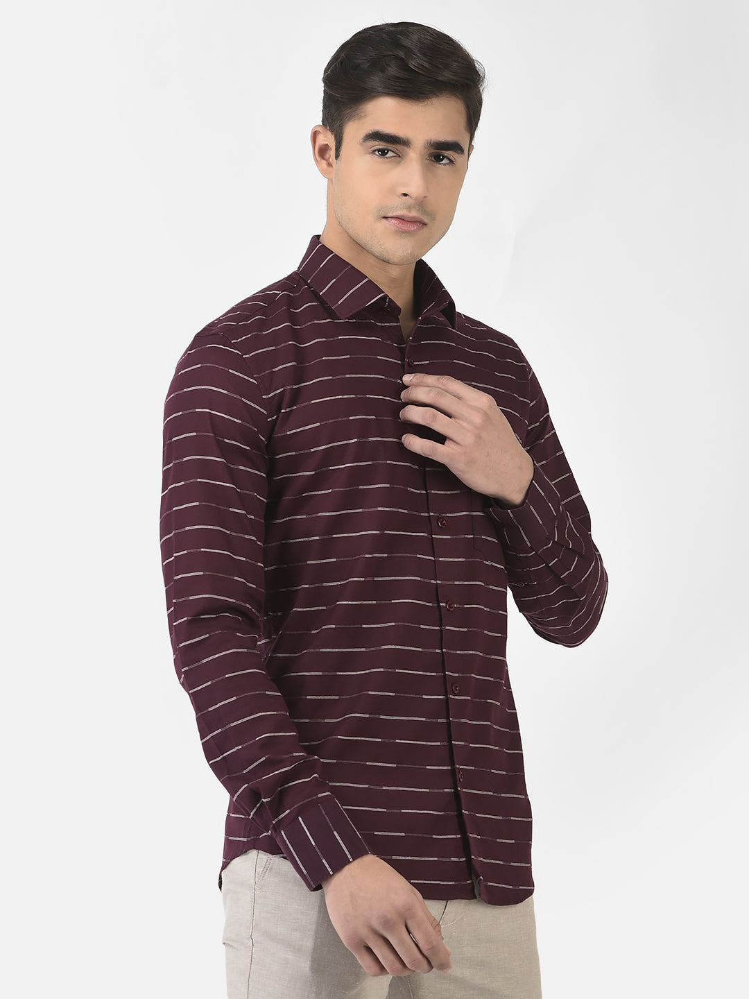  Maroon Shirt in Pure Cotton