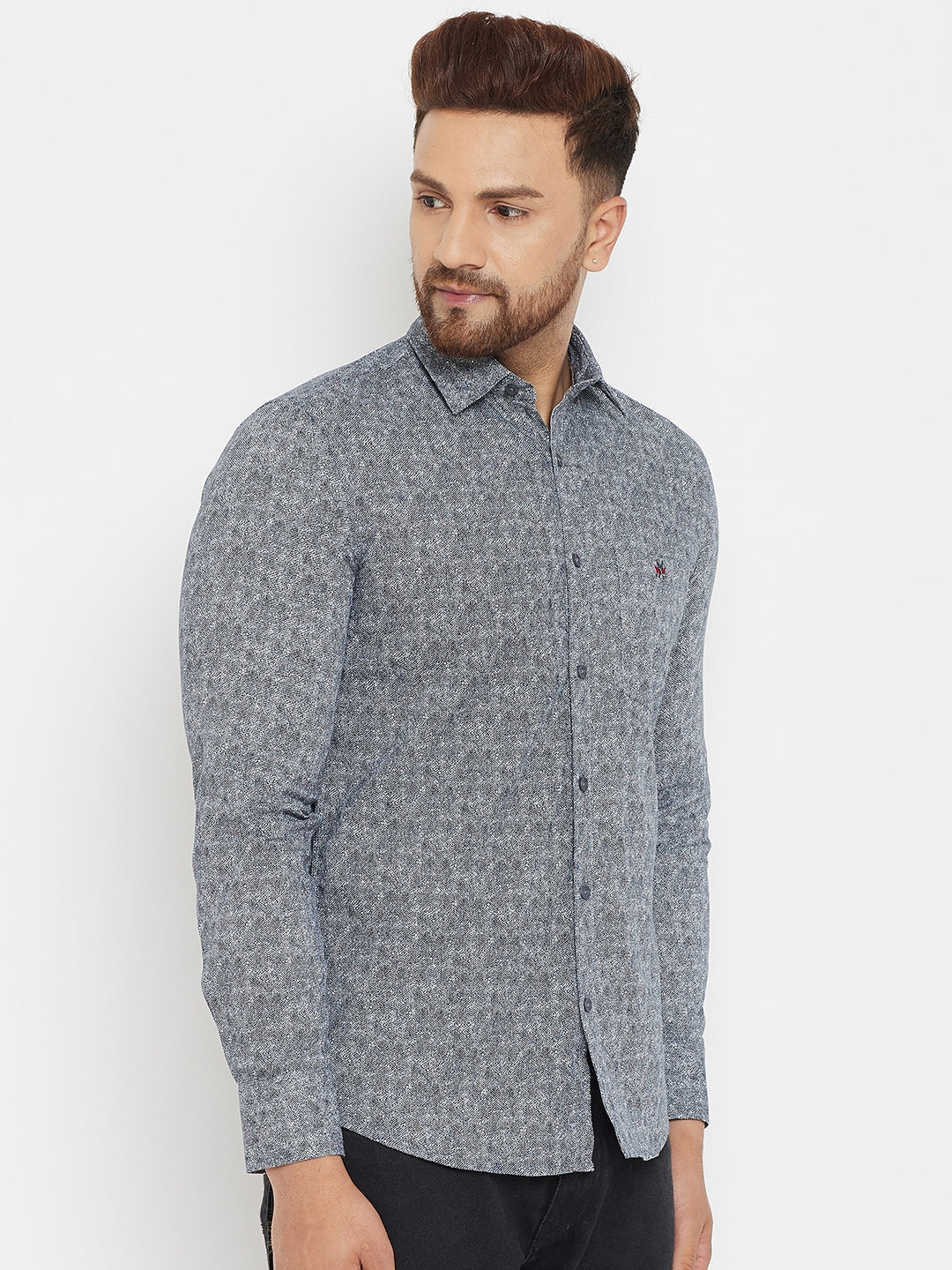 Grey Printed Shirt - Men Shirts