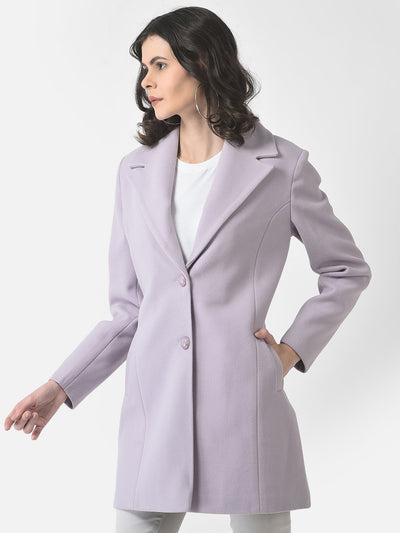  Purple Single-Breasted Overcoat