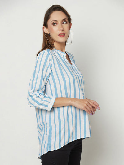  Blue Striped Top