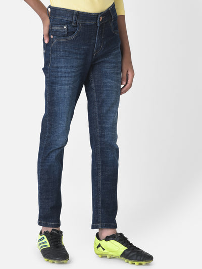 Navy Blue Light Fade Jeans-Boys Jeans-Crimsoune Club