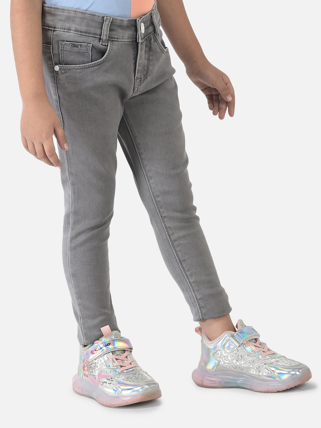  Grey Jeans with Logo Detailing 