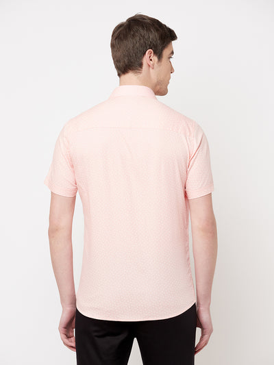 Pink Printed Casual Shirt - Men Shirts