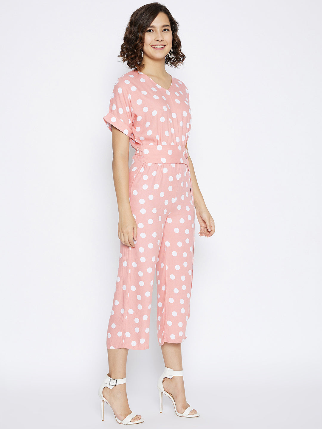 Peach Printed Jumpsuit - Women Jumpsuits