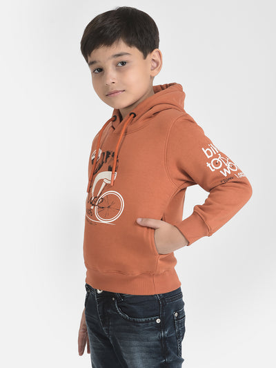 Orange Graphic Sweatshirt-Boys Sweatshirts-Crimsoune Club