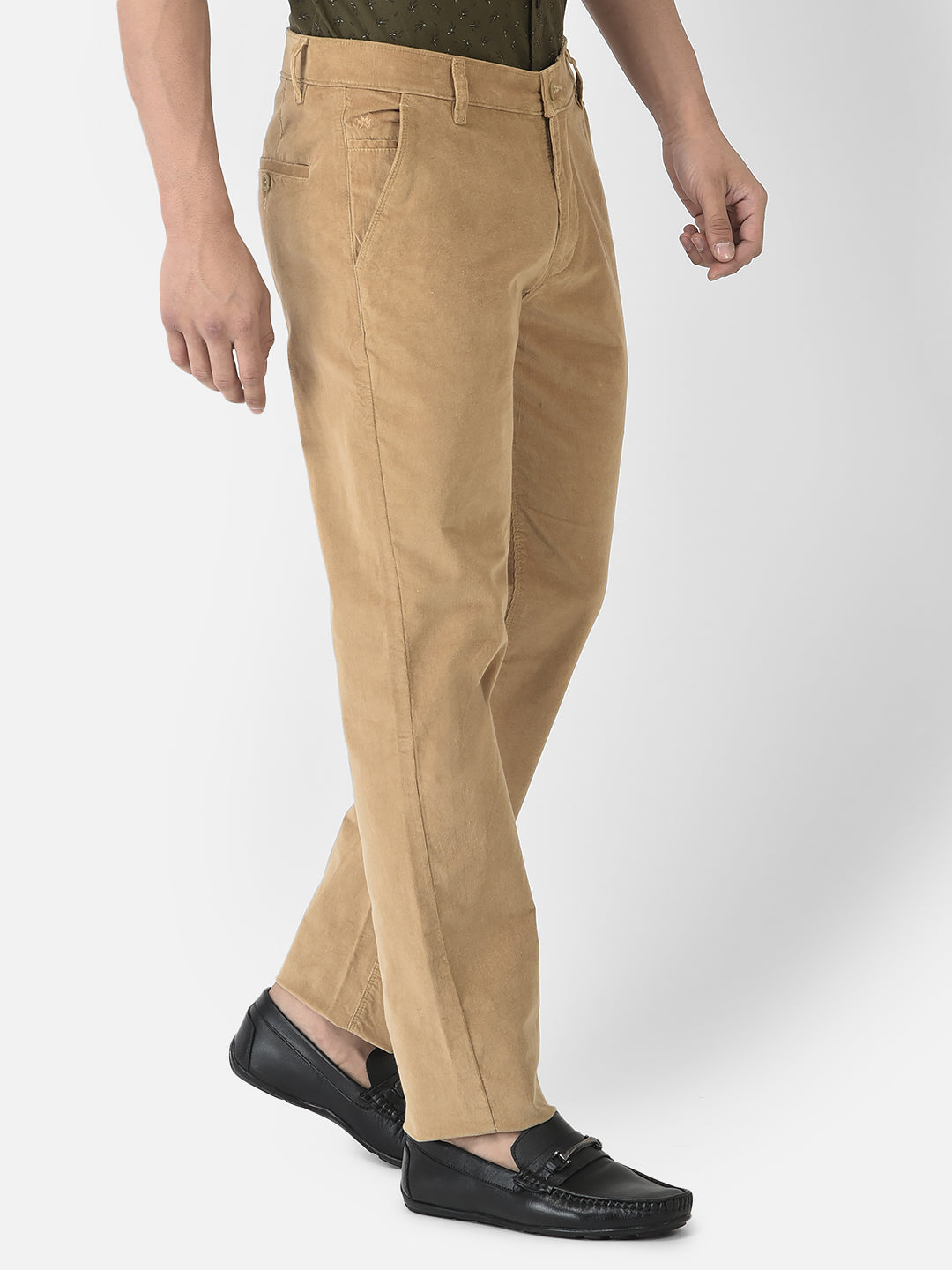  Light Khaki Trousers in Corduroy 