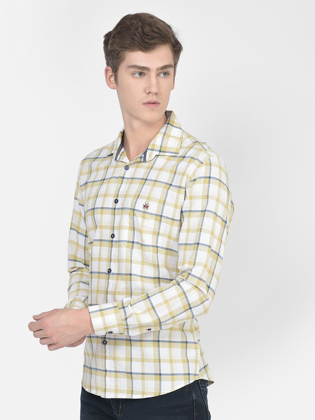  Beige Checkered Shirt