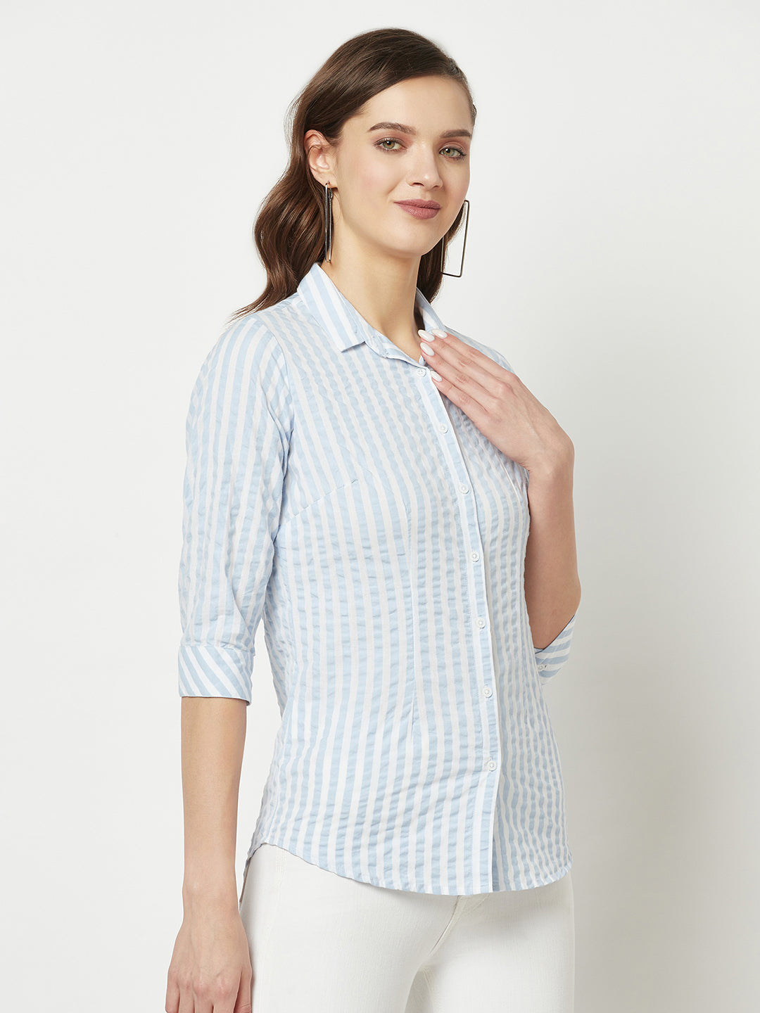  Blue-White Striped Shirt