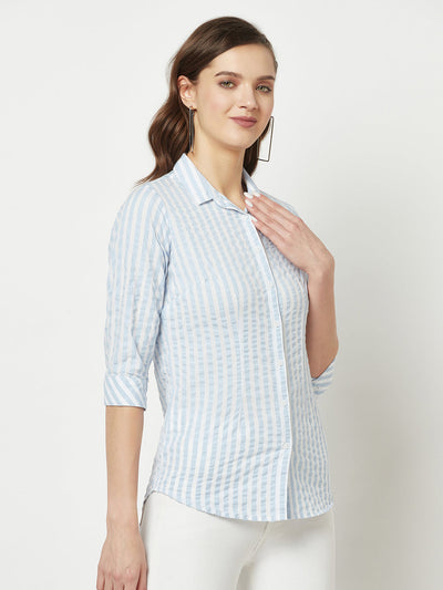  Blue-White Striped Shirt