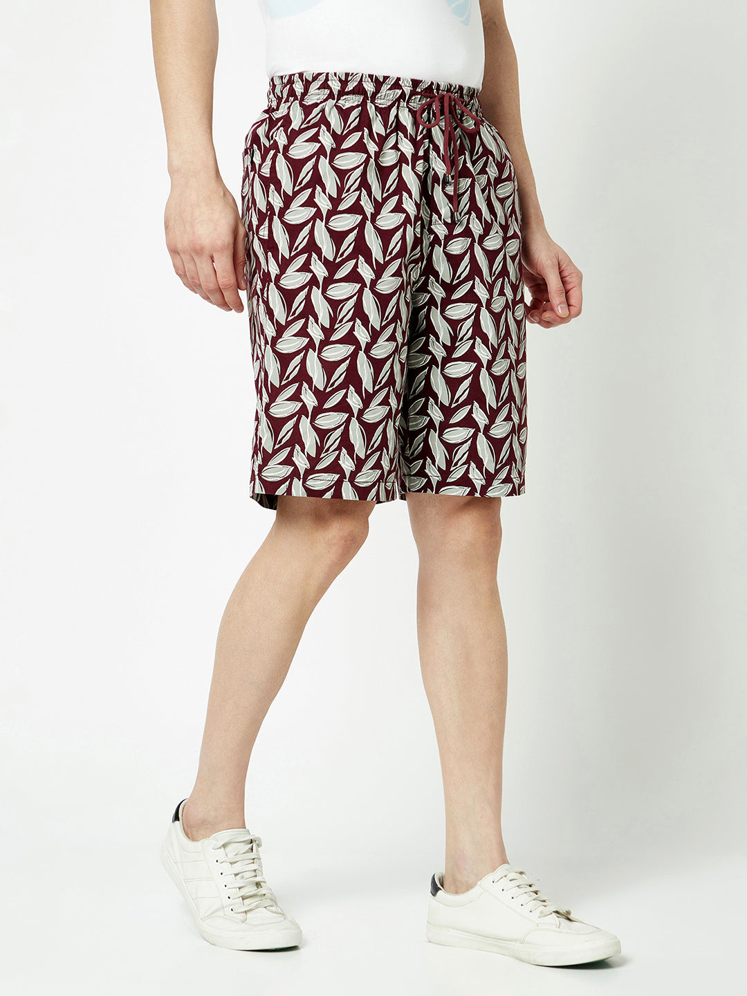  Polished Maroon Floral Shorts