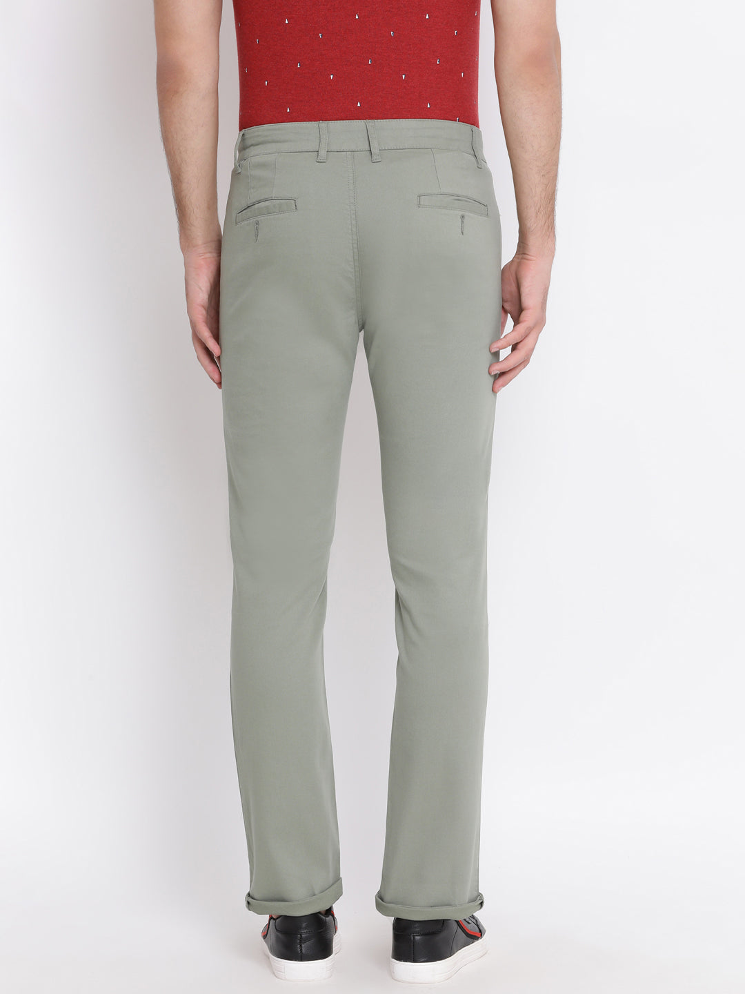 Grey Slim Fit Trousers - Men Trousers