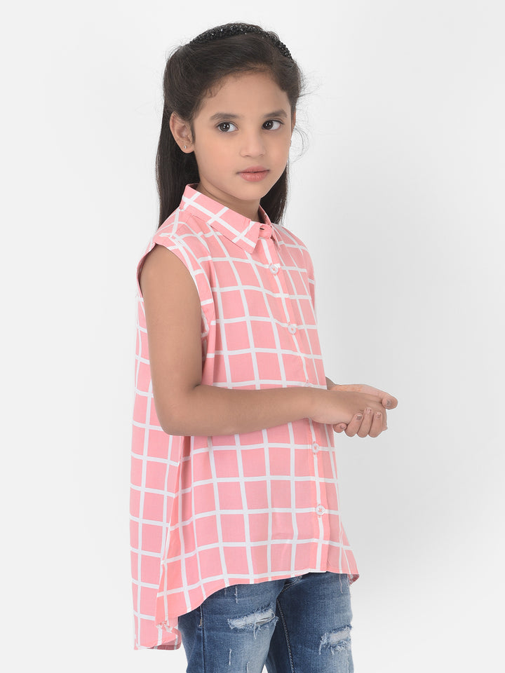 Pink Checked Shirt - Girls Shirts