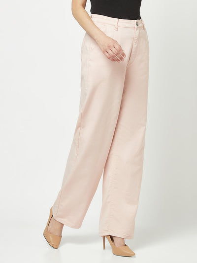  Light Pink Wide Leg Jeans 