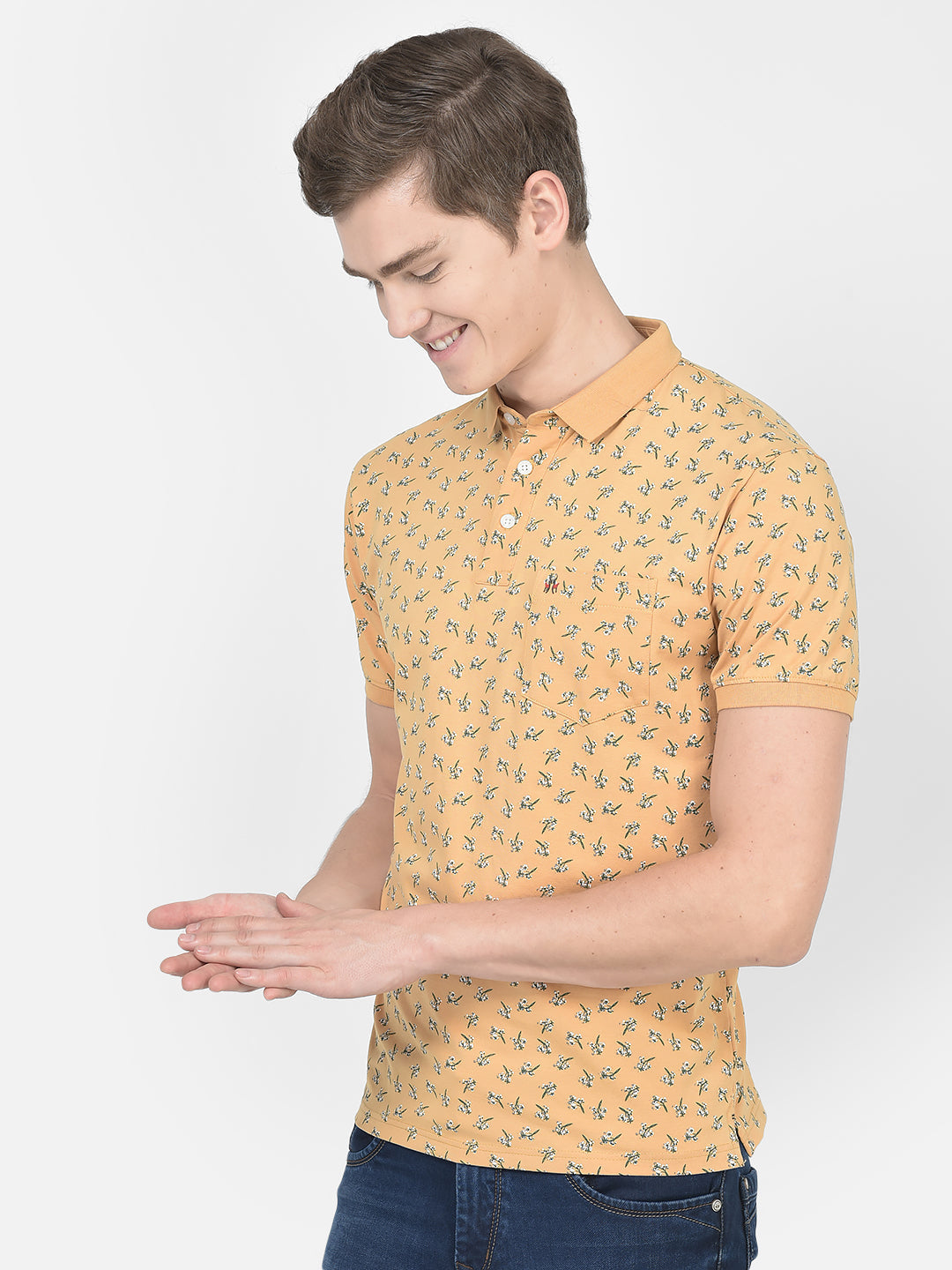  Mango Sorbet Floral Polo T-Shirt