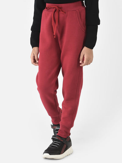 Red Joggers with Draw-cord Detailing 