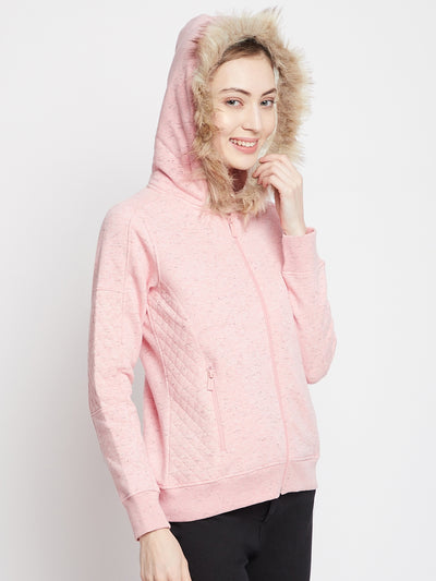 Pink Hooded Sweatshirt - Women Sweatshirts