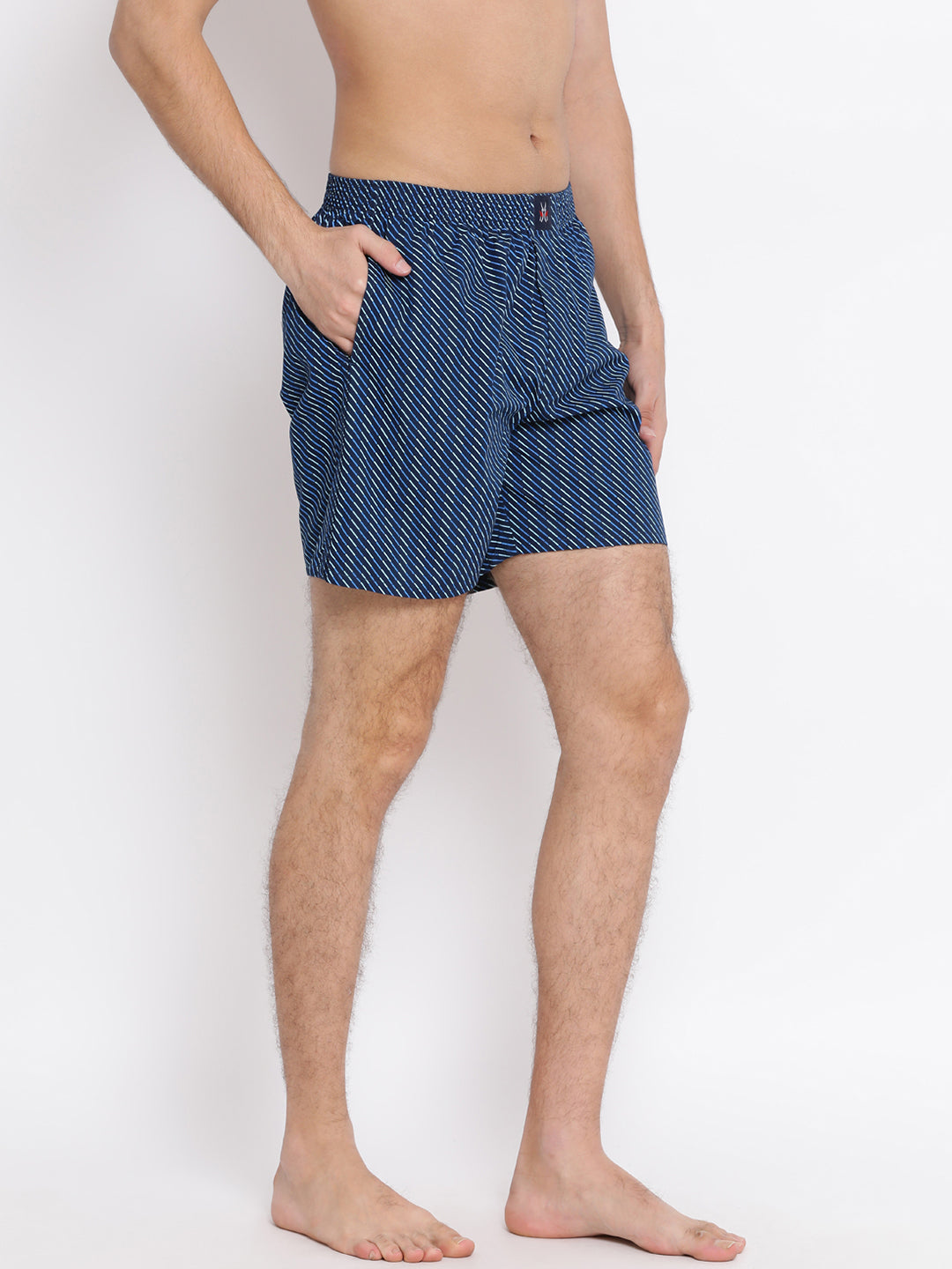 Navy Blue Printed Boxer - Men Boxers
