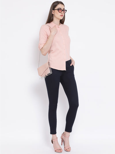 Black Denim Slim fit Trousers - Women Trousers