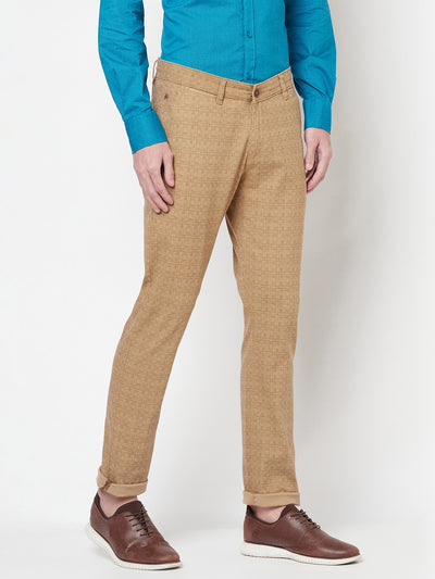 Brown Checked Trousers - Men Trousers