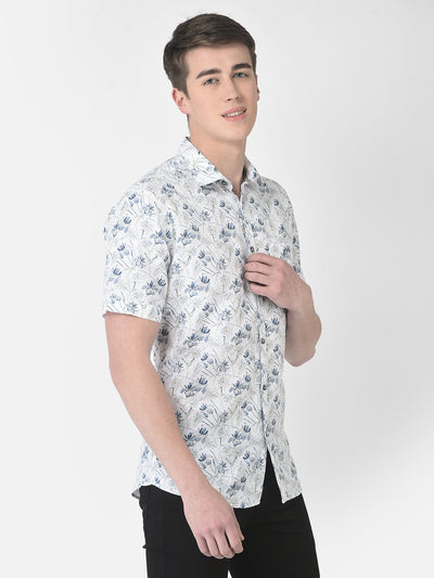  Multi-Coloured Short-Sleeved Floral Shirt