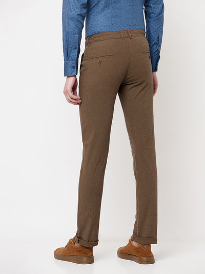 Brown Printed Trousers - Men Trousers