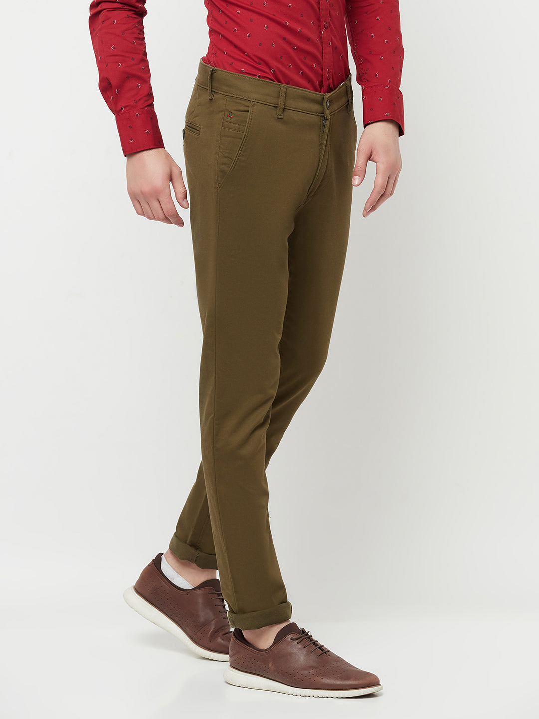 Brown Casual Trousers - Men Trousers