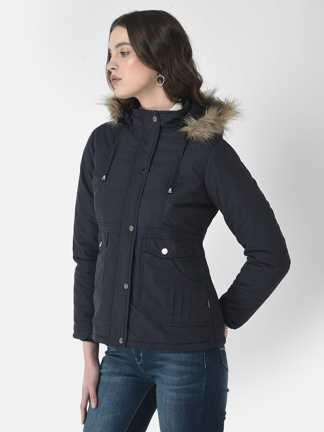  Lightly Padded Navy Blue Jacket