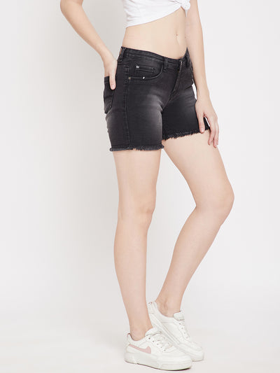 Distressed Denim Shorts - Women Shorts