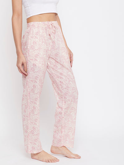 Pink Cotton Lounge Pants - Women Lounge Pants